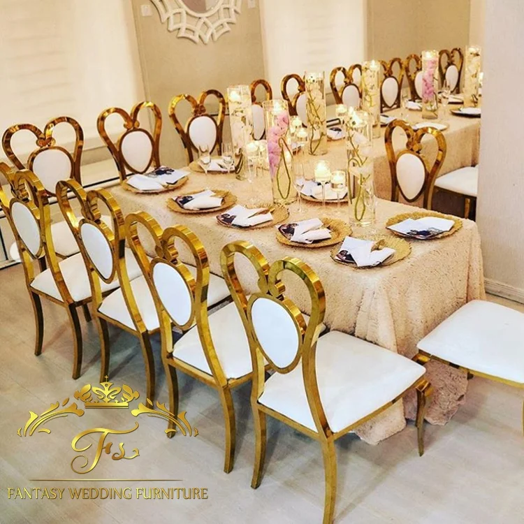 golden metal king and queen wedding banquet throne chairs