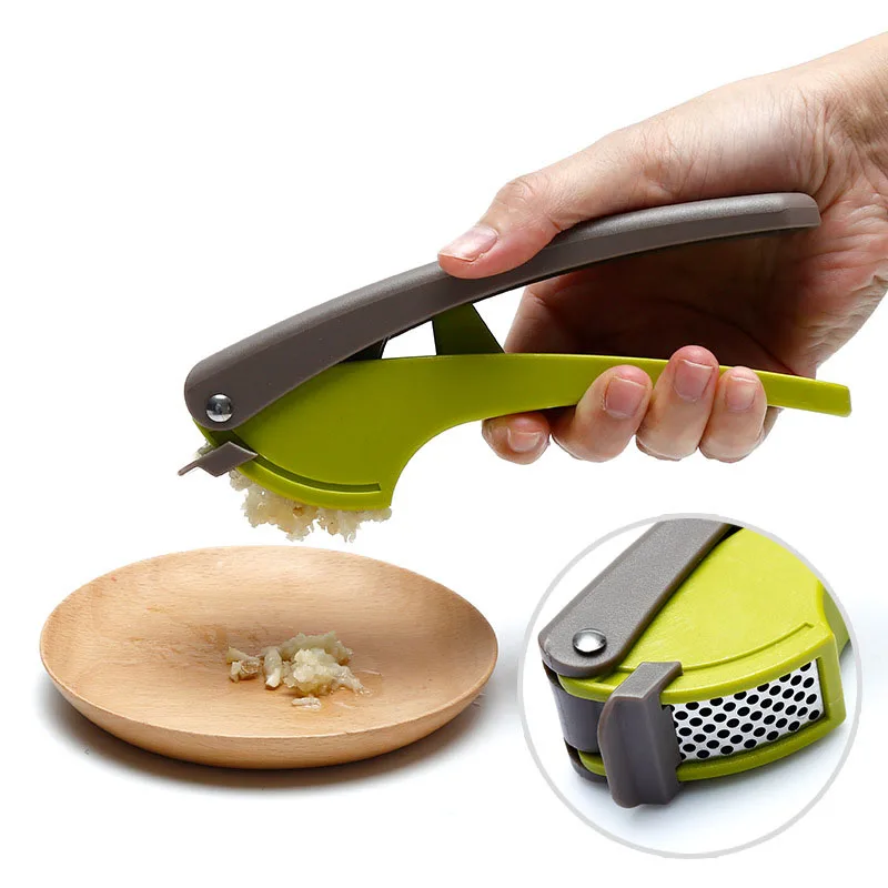 Amazon Hot Sale High-quality Durable Kitchen Tool Professional Easy-Squeeze Ergonomic ABS Handle Stainless Steel garlic press