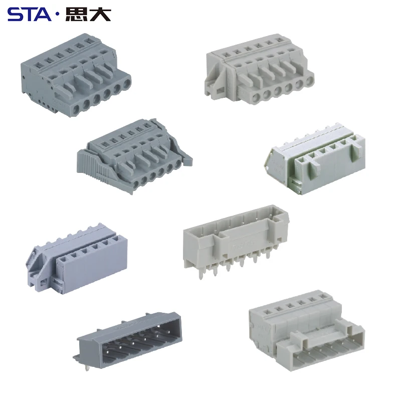5.0mm 2 to 24 poles Male Female Connectors Protected Against Mismating Elevator Cable Terminal Block With Fixing Flange