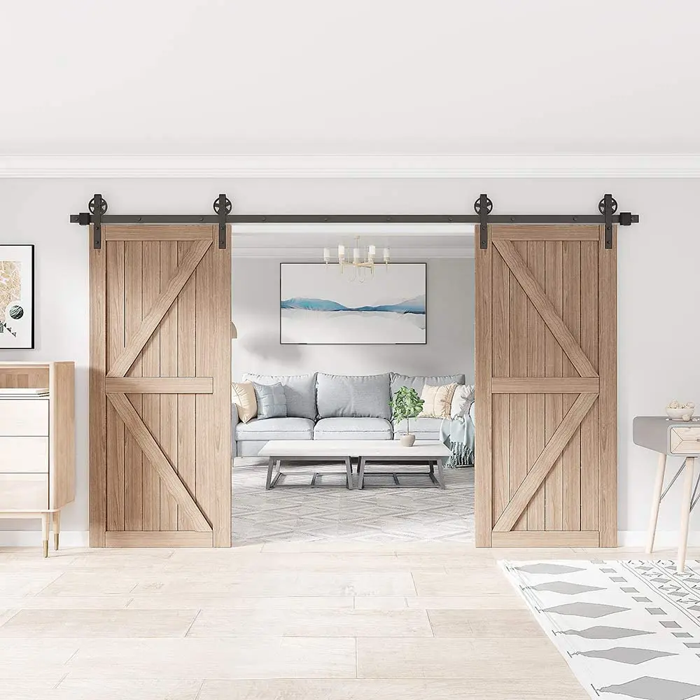 big roller Carbon steel modern interior wood sliding barn door rollers double door hardware