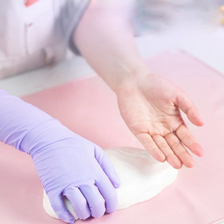 30pcs pack NonToxic Food Grade Long Thick 12inch Purple Powder Free Disposable Household Kitchen Cleansing Nitrile Gloves China