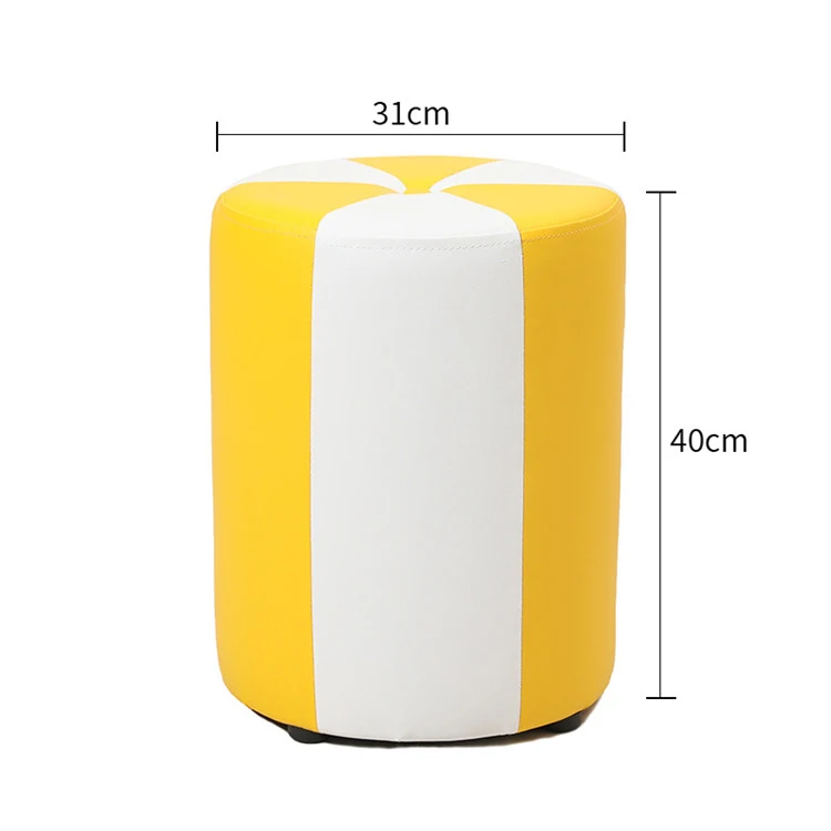 Водонепроницаемый круглый кожаный стул детский пуфик