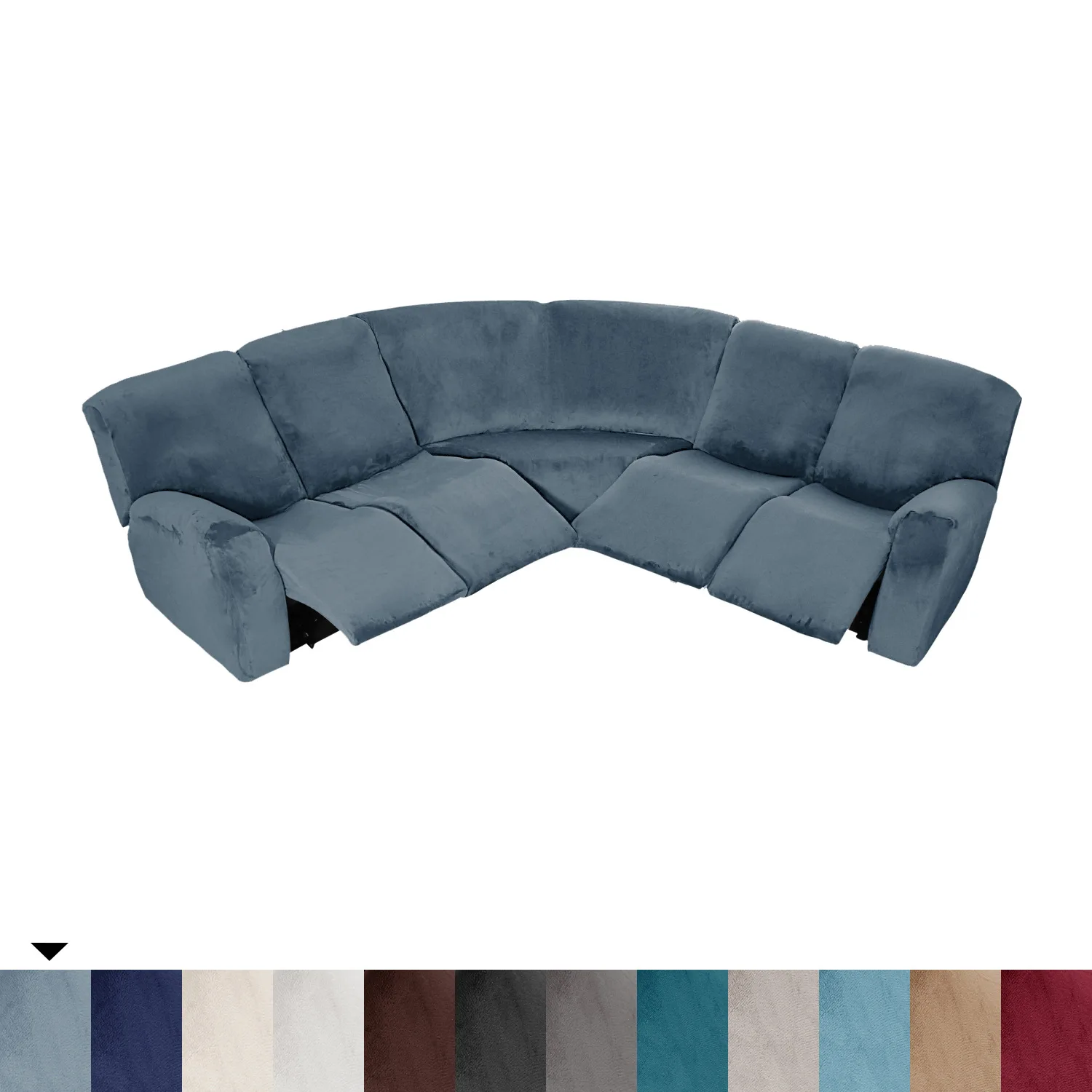 Free Sample Plain Dyed Pure Color 5 Seater 7 Seats L Shape Sofa Cover Set Elastic Stretch Fabric 3 Seater Sofa Cover