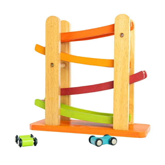 High Quality Novel Colorful Four Track Wooden Track Glider Car Toy For Early Childhood Education And Learning