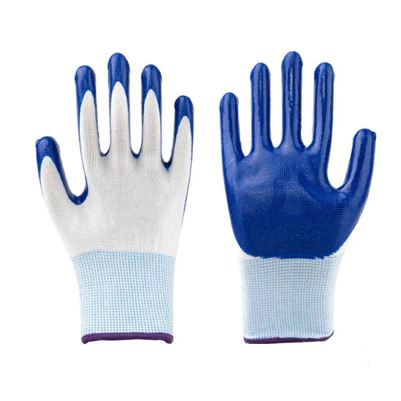 Cheap 40g Black Red Nitrile Coated Gloves Firm Grip Safety Work Industrial Construction Hand Protective