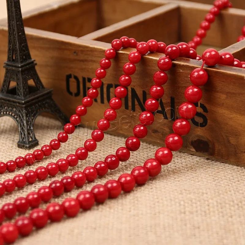DIY jewelry making bulk Natural Stone Coral Beads Round polished red Size 2 3 4 6 8 9 10 11 12 13mm Approx 38cm 1493058