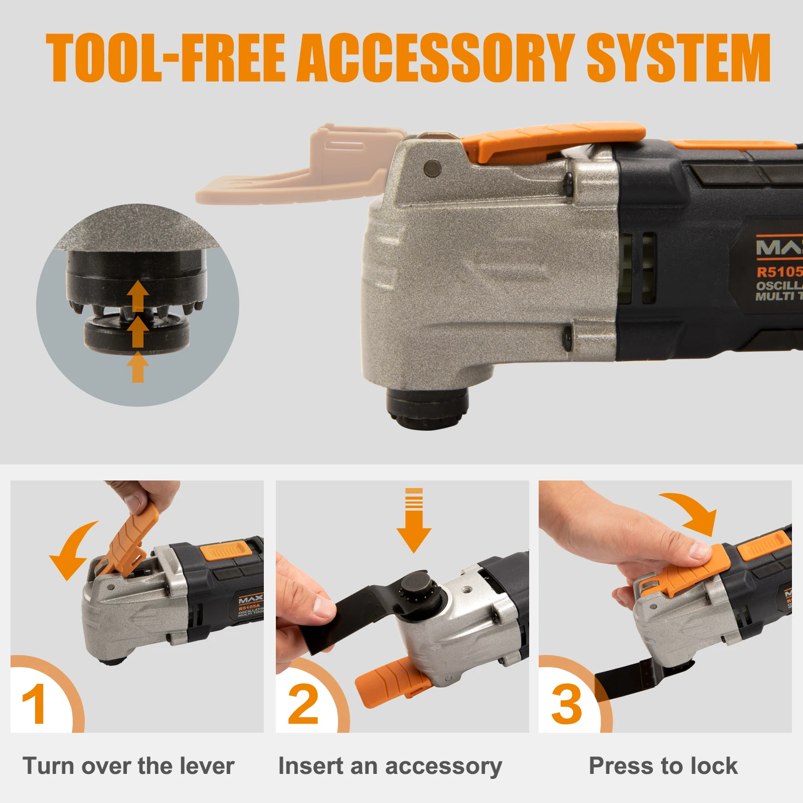 MAXXT Oscillating Multitool, Oscillating Saw with 6 Variable Speed 3 Oscillation Angle Quick Release Construction