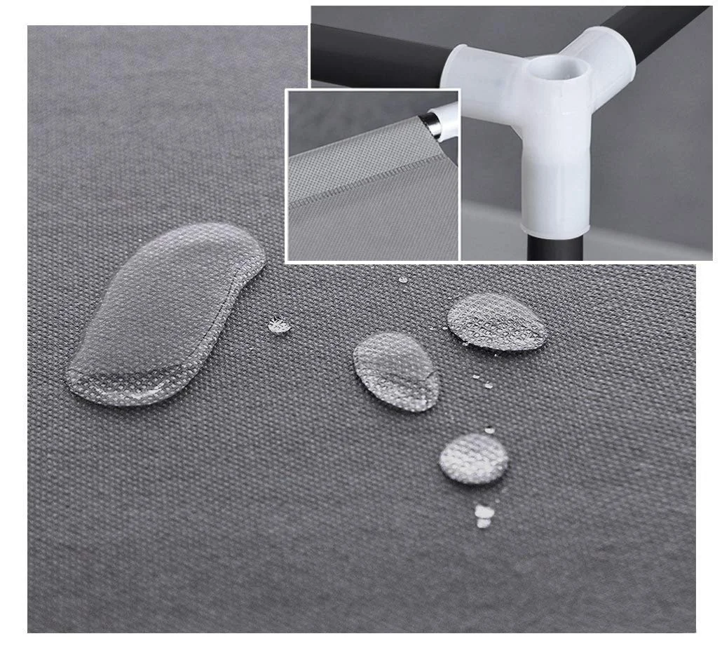 Fabric Canvas Wardrobe With Clothes Hanging Rail Shelves Cupboard