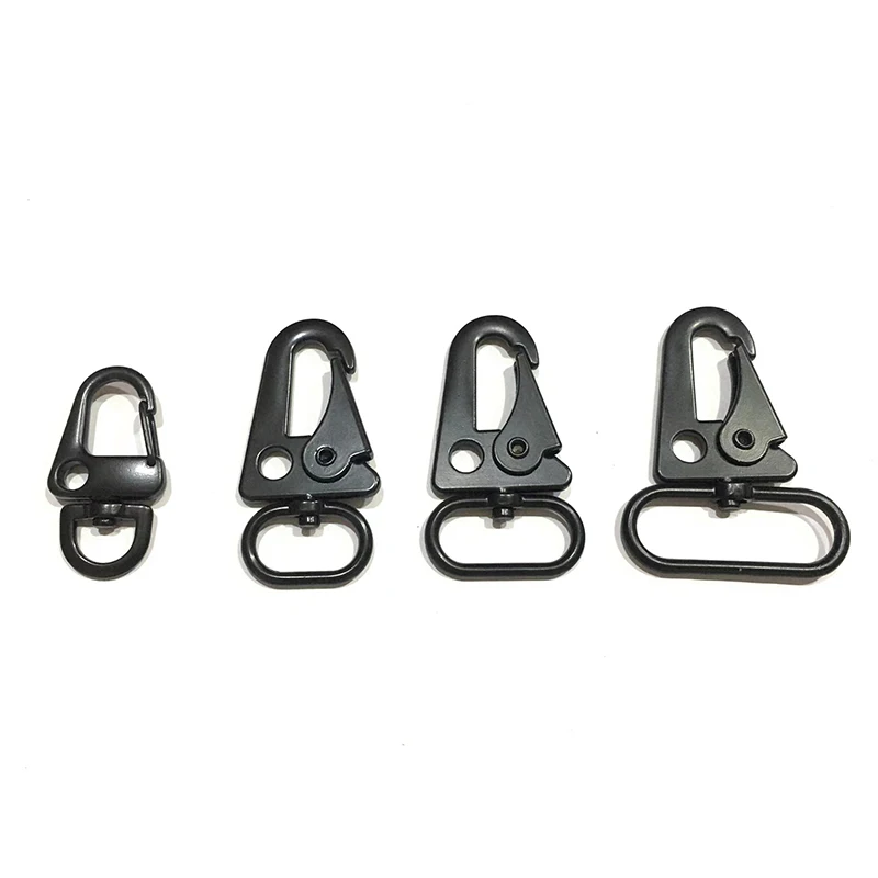 Black Climbing Buckle Eagle Mouth Hiking Camping Hanger Metal Carabiner Clasp Belt Backpack Webbing Strap Snap Hook Keychain