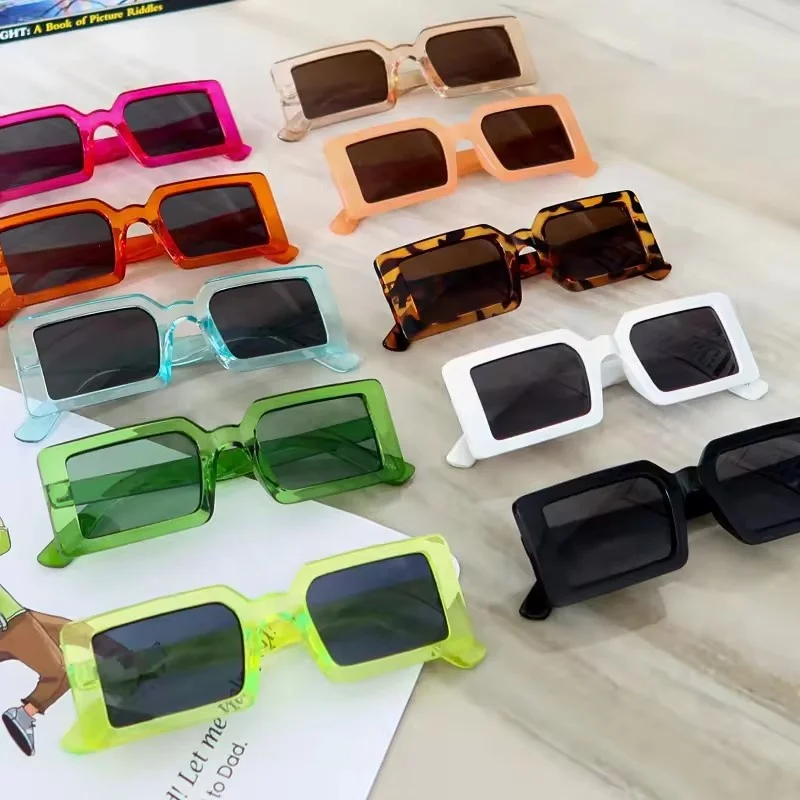 Hot Fashion Trendy Vendors Wholesale Boutique Cheap Women Small Pink Square Rectangle Frames Shades Sun Glasses Sunglasses