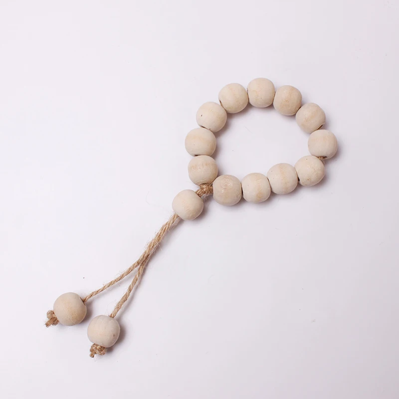 Christmas table decoration DIY wood beads napkin ring beads napkin buckle natural color round beads napkin ring