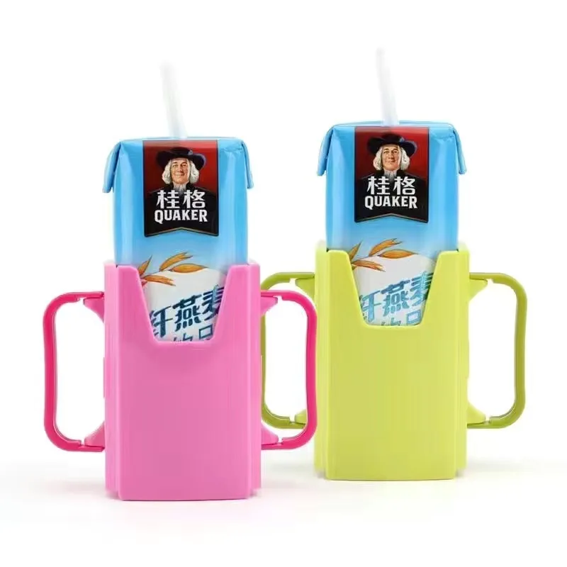 New Bottle Cup Milk Holder Adjustable Safety Plastic Baby Toddler Juice Box Drinking Modern Baby Bottles Cup Milk Holder