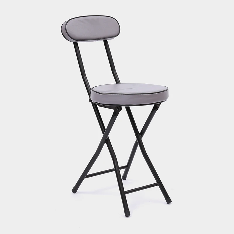 Free Sample wholesale fashion elegant Folding Round Metal stool chair Portable round cushioned padded leisure foldable chair