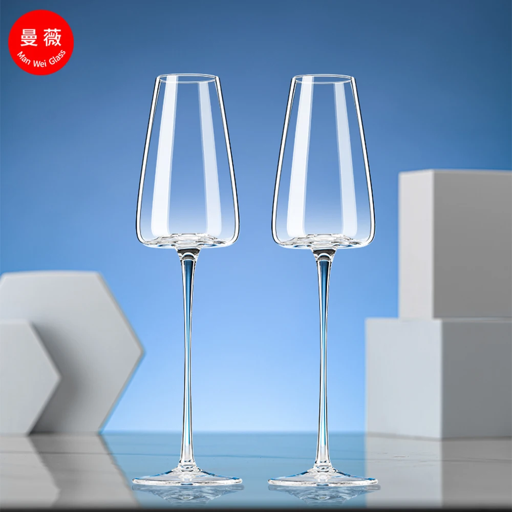 Wholesale Luxury Goblet Crystal  Wine Glass Set Wine Glasses Customizable Embossed Champagne Flutes