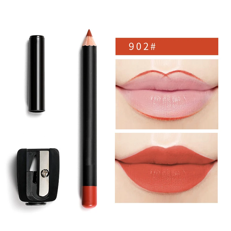 Double-Ended Matte Non-Sticky Cup Lip Liner Cross-Border Makeup Velvet Matte Lipstick And Lip Liner Set Retractable Lipliner Pen
