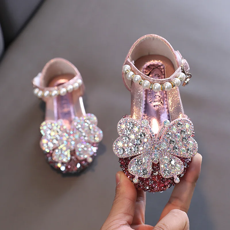 2024 Spring Autumn New Korean Velcro Closure Performance Dance Shoes Girls Junior Middle Big Children Princess Retro Shoes