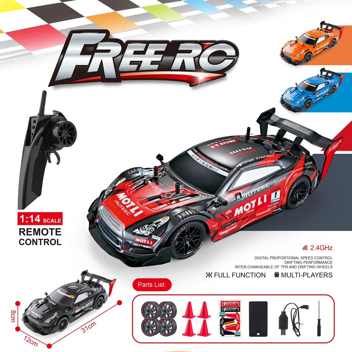 Upgrade Drift Rc Sport Racing Car High Speed Vehicle 1/14 Outdoor for Adult  4WD RTR Competitive remote control Brand Model 20km