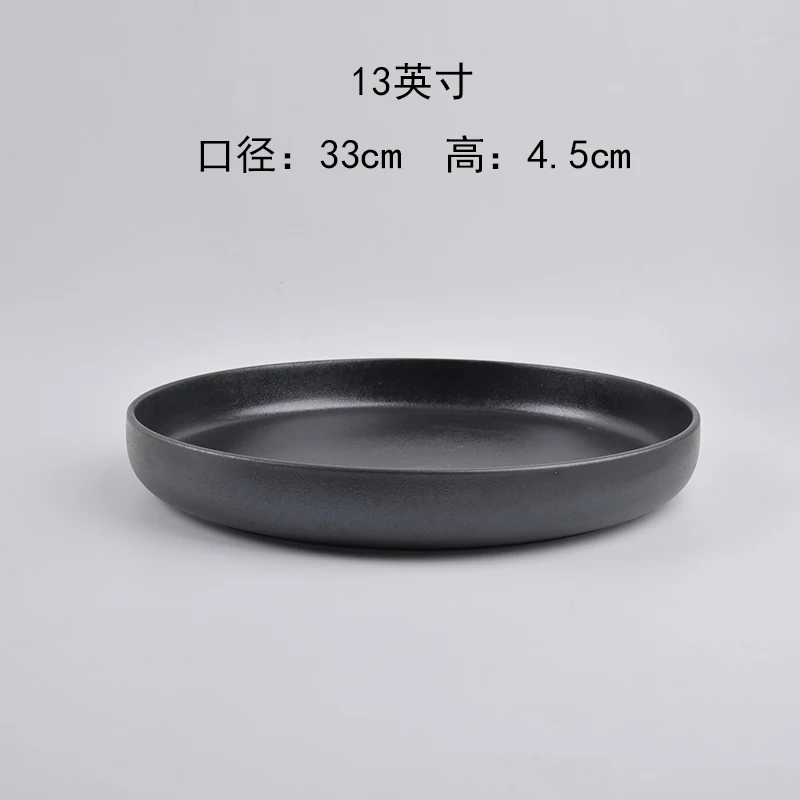 13inch Newest Classic porcelain Round Dish Ceramic Dinner Plate Flat bottom Ceramic Plate