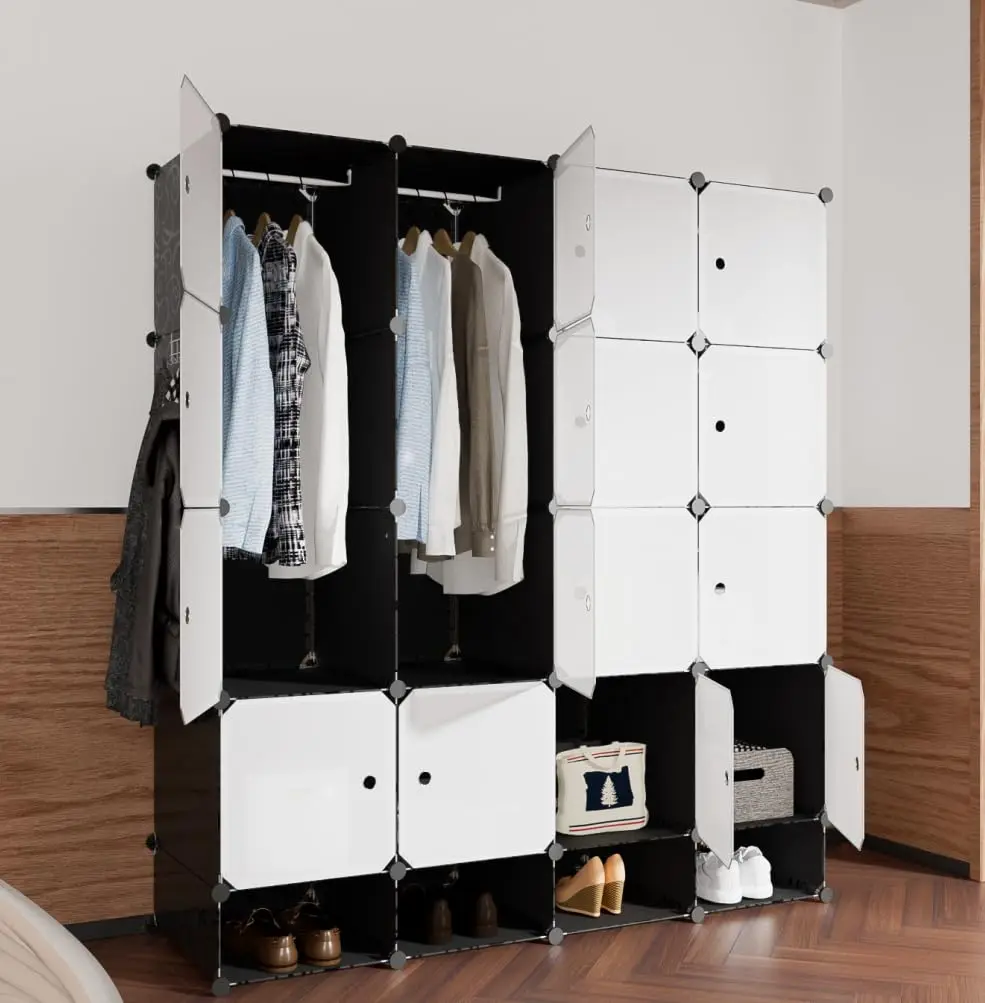 Good Quality Detachable Plastic Wardrobe Modern DIY Plastic Home Furniture Combination Cabinet Clothes Storage Wardrobe