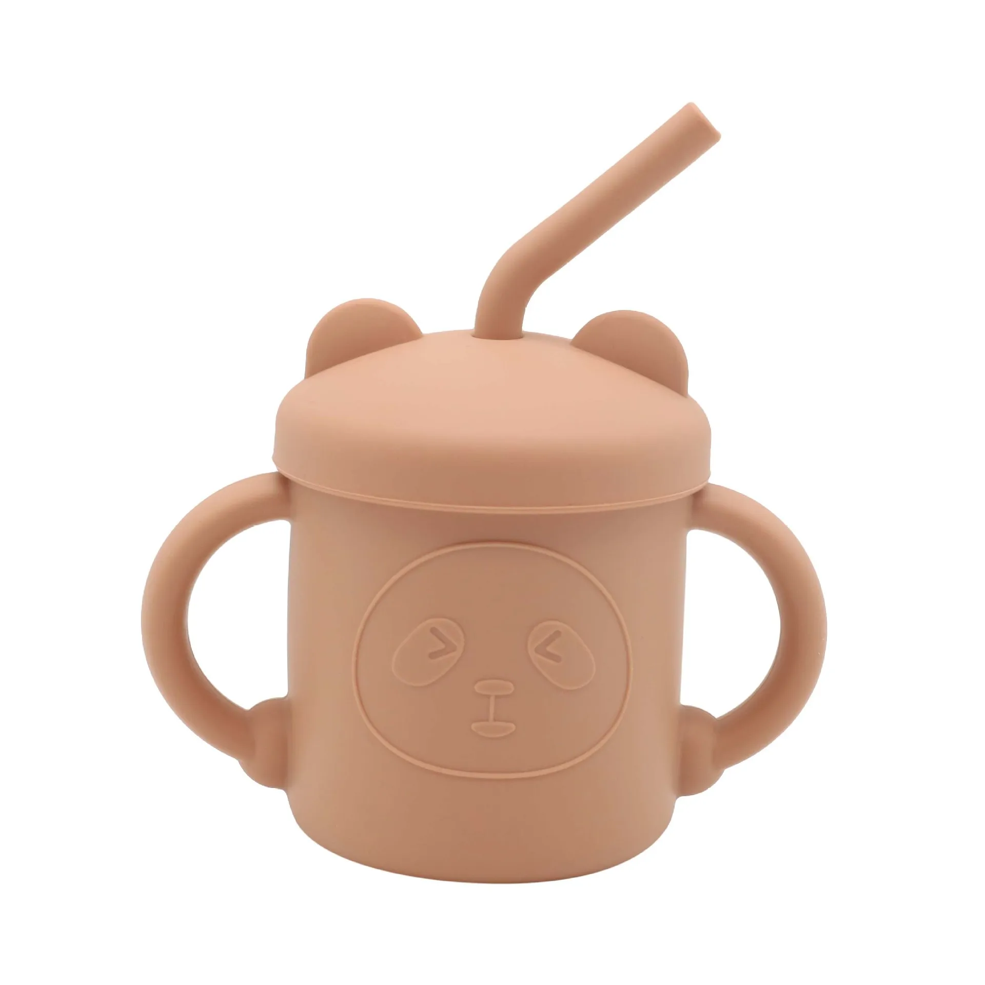 High grade new design Baby Silicone Sippy Cup Glass Kids Portable Drinking Water Mug Cup Bottle Silicone feeding Cup