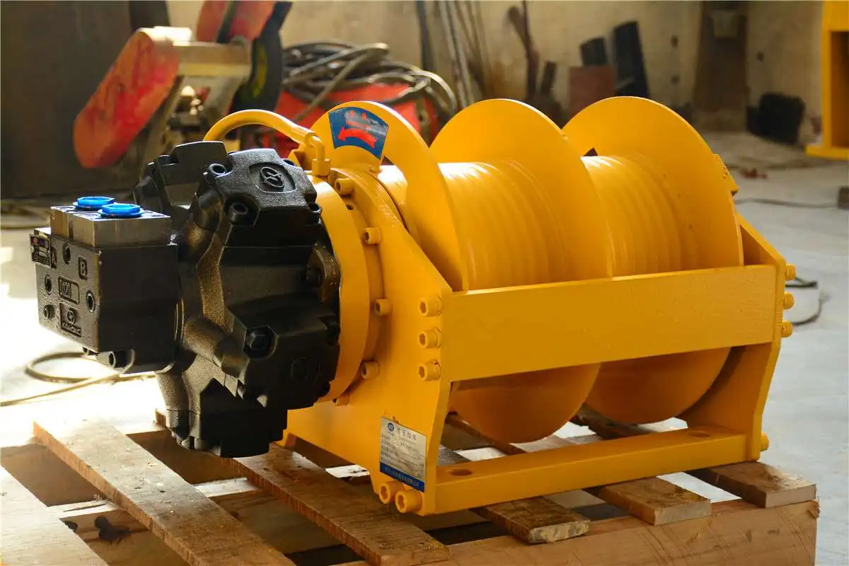 Double/Single drum hydraulic winch with free fall function
