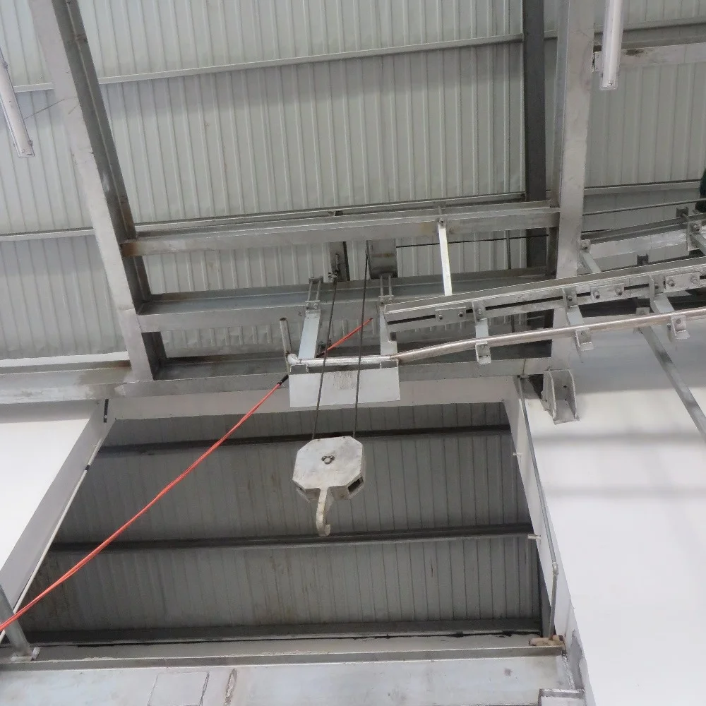 Lifting machine for cattle abattoir plant