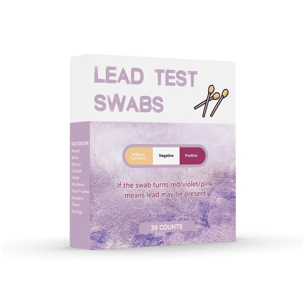 Lead Test Swab Kit (10 Pcs Lead Testing Swabs in Sealable Bag) 30-Second Results by Using Water Only. Lead Test Strips