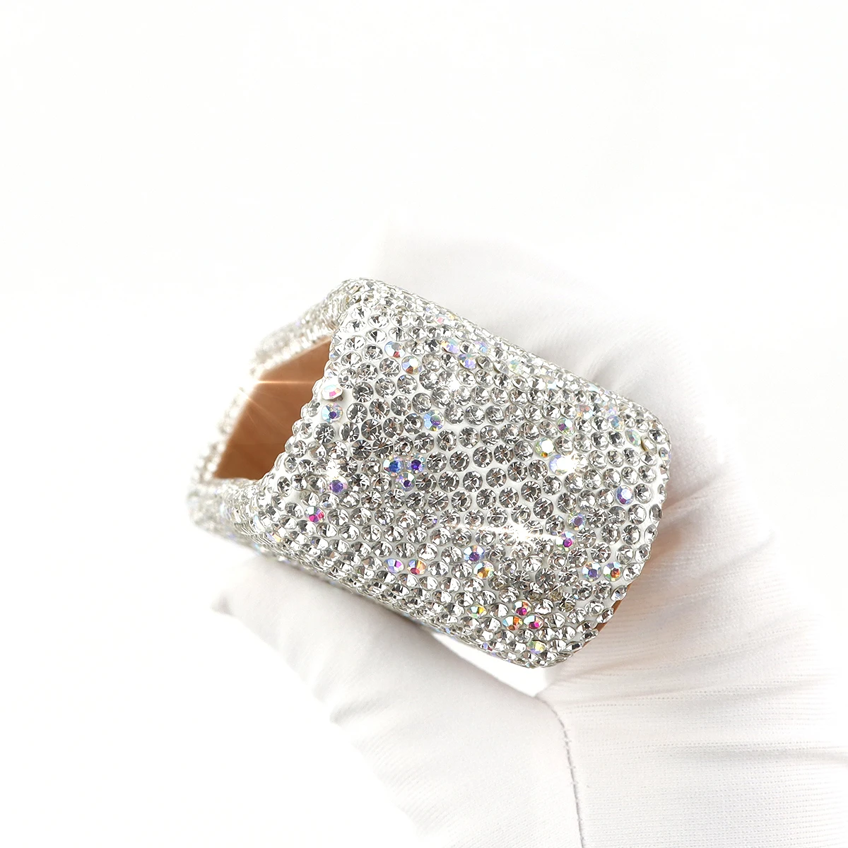 Luxury Diamond-encrusted Business Card Storage Box Advanced Sense Light Luxury Office Desktop Stationery for Household Use