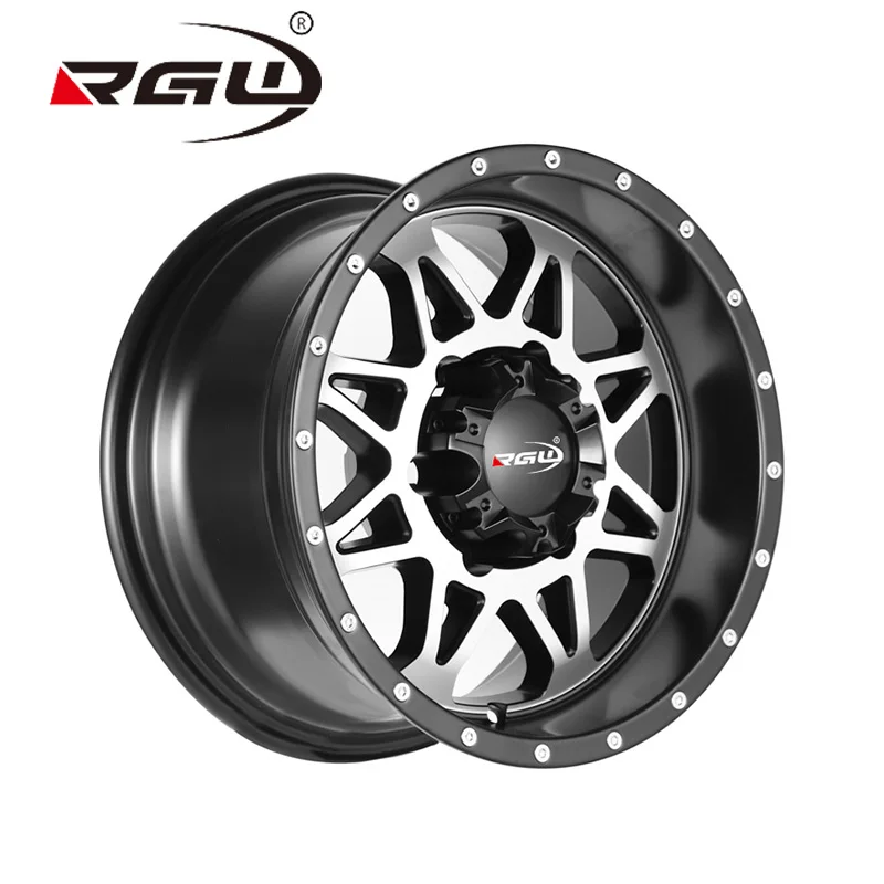 8005 Star Wheels Black Aftermarket 6 Holes 6 Lugs 6*139.7 PCD 15 Inch Wholesale Rims For 4*4 Off Road Car