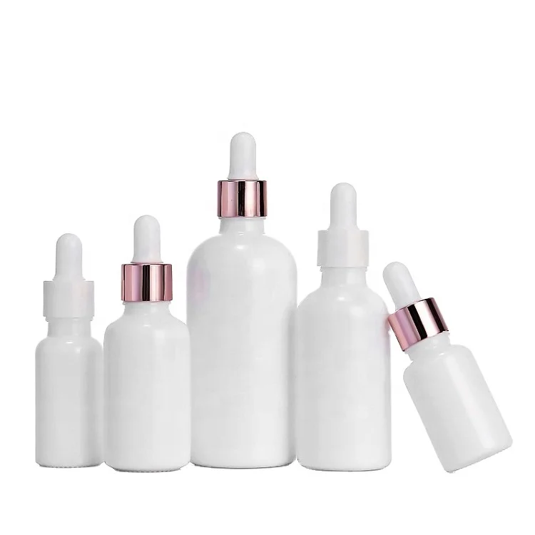Rose Golden 10/15/20/30/50/100ml Glass Dropper Bottle White Porcelain Cosmetic Serum Pipette Vials Essential Oil Dropper Bottle