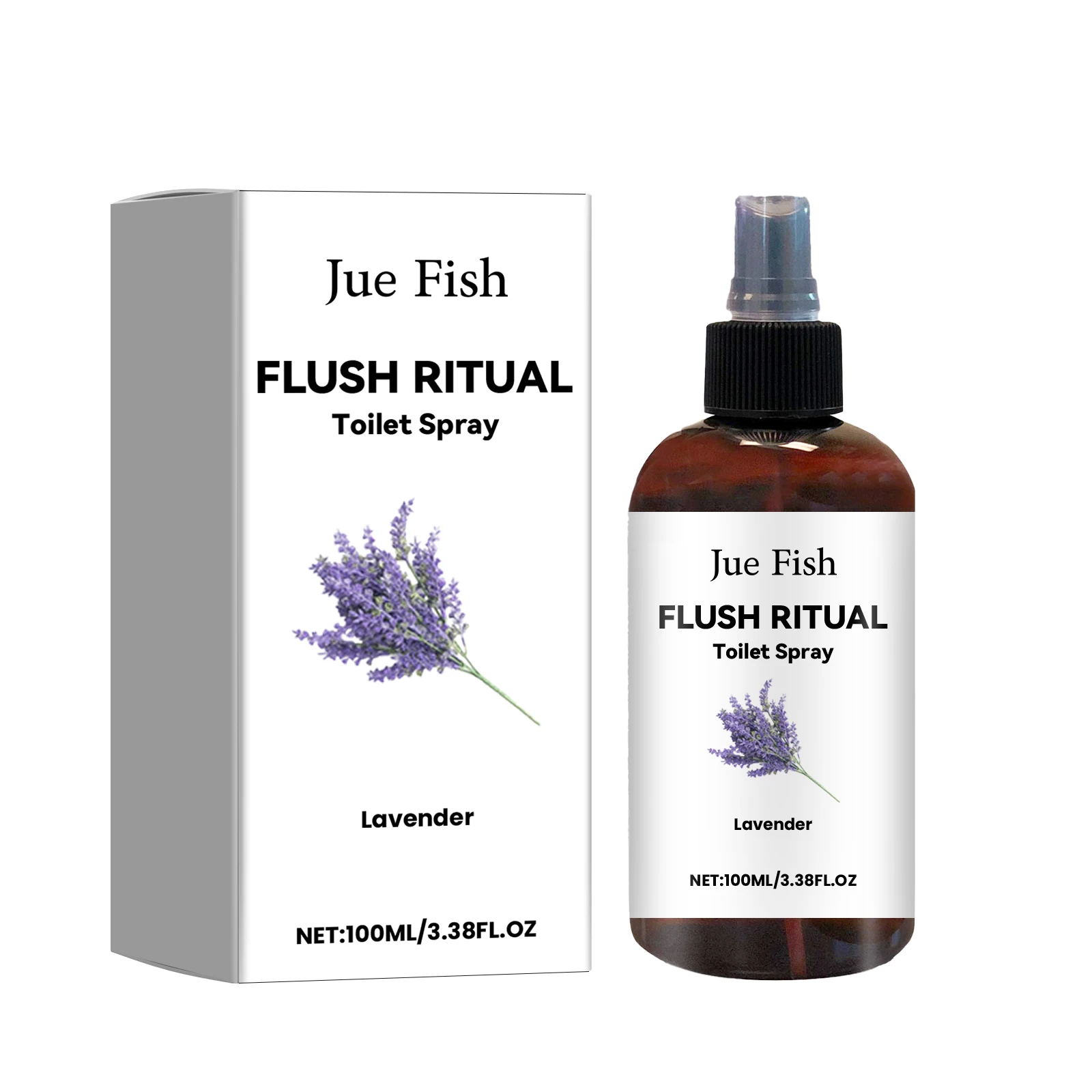 JUE FISH Sandal Wood&Lavender Scent Flush Ritual Toilet Spray Air Freshener Spray For Toilet