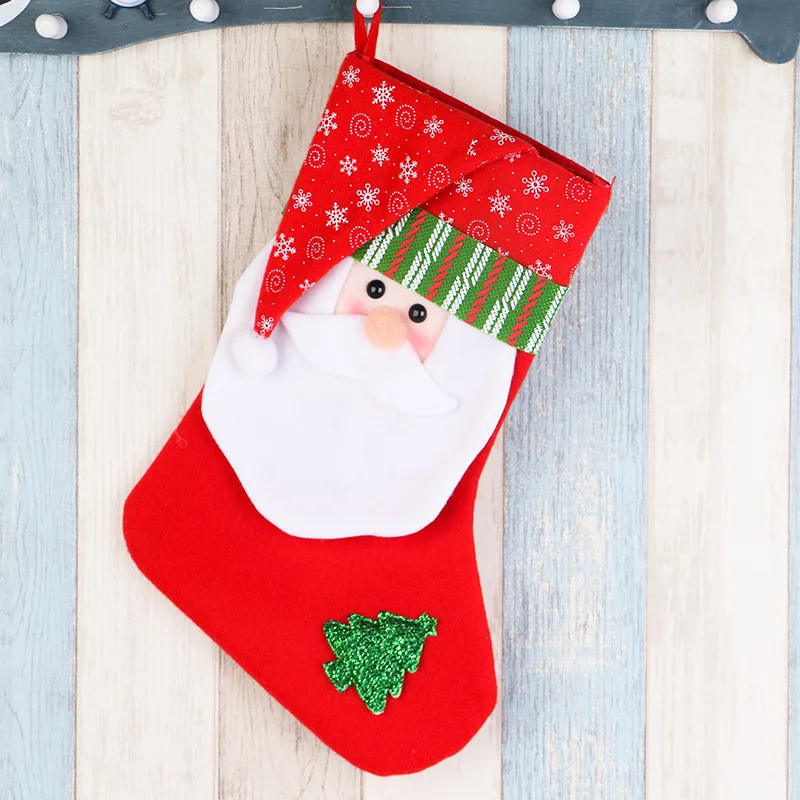 Hot Selling Velvet Christmas Stocking Socks Santa Claus Candy Gift Bag Decorations Hanging Christmas Gift Bag Bocks