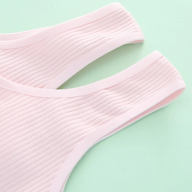 Wholesale Double-sided Cotton Bras Girls In Development Period Wide Shoulder Cotton Bra For Primary School Students