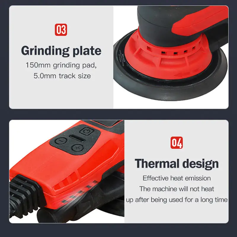 3mm6 Inch Dry Grinder Electric Grinder Dust-free Dry Grinding Head Automotive Spray Paint Putty Grinding Sandpaper