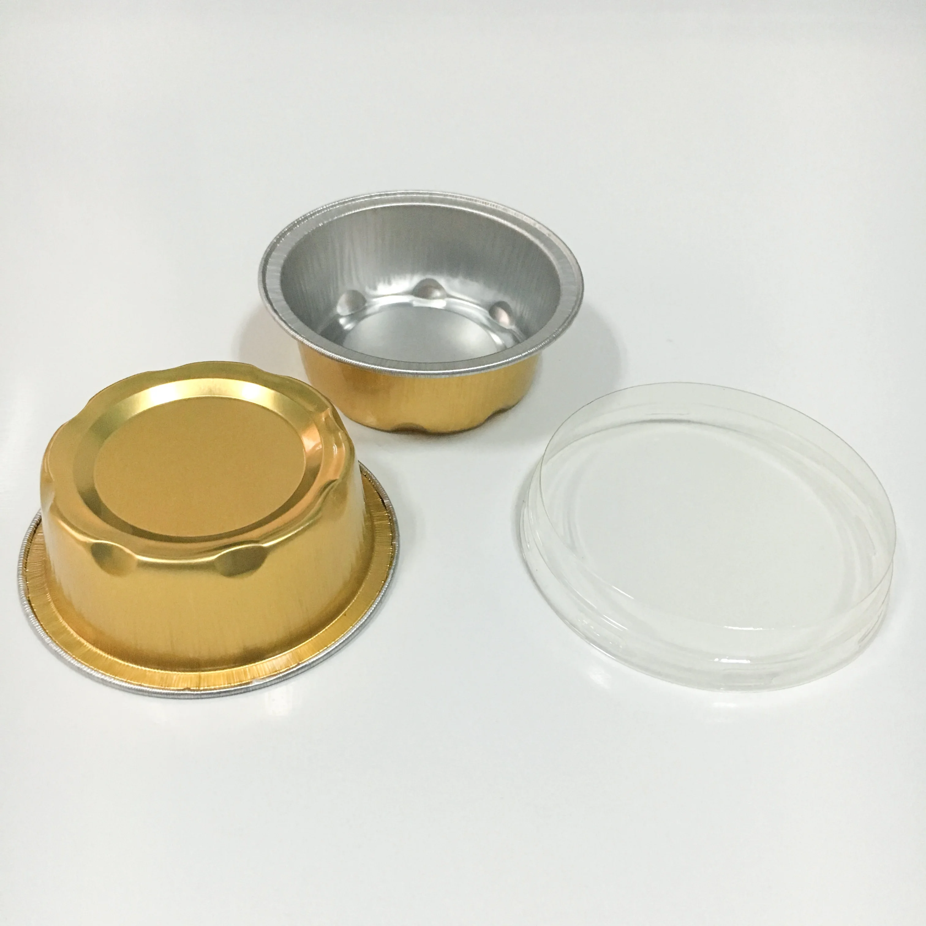 wedding party 3oz aluminum foil cake pan with flat lid disposable aluminum cup