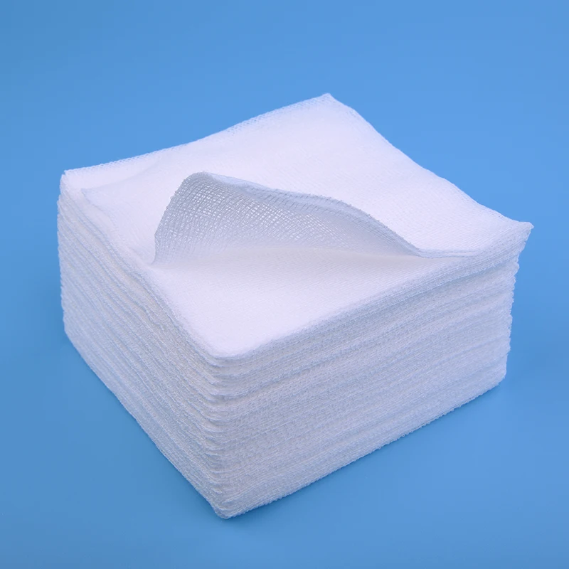 
medical gauze swab sponge sterile 100% cotton fabric surgical gauze pad 10 cm square 8 ply hospital dental gauze swap 