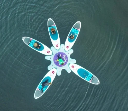 Customized Inflatable Surf Platform Station - SUP Yoga Dock for Floating Fitness and Fun Activities