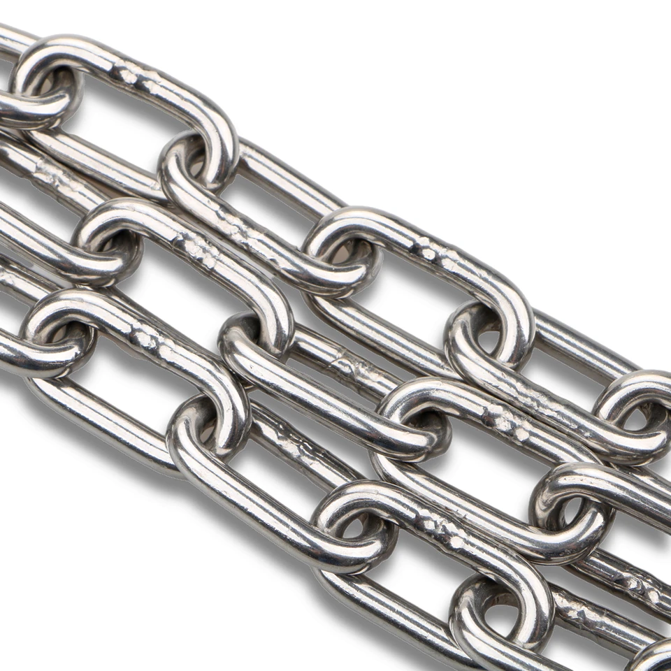 Stainless steel 304 or 316 industrial chains polished finishing stainless steel lifting chain
