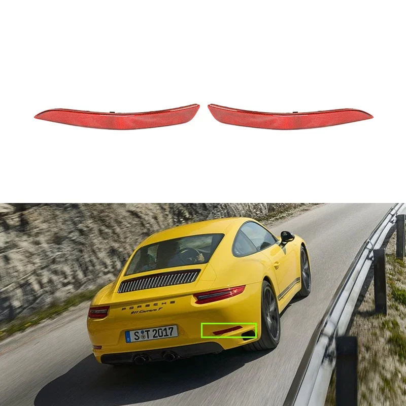 Pair Warning Strip Rear Bumper Reflector For Porsche 991.2 For Carrera 2017 2018 9P1945103 9P1945104 99163145501 99163145601