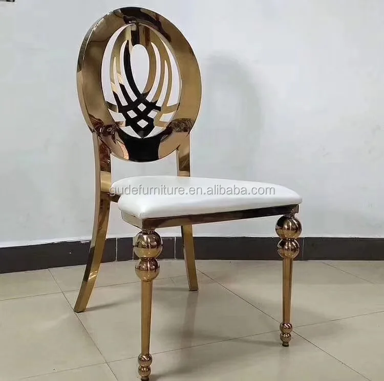 Wholesale factory price metal gold steel wedding chair for banquet hall GD-SC013
