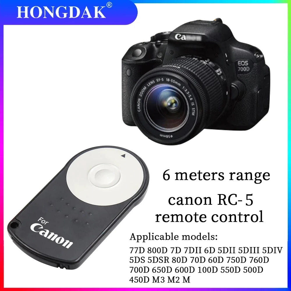 Wireless RC-5 Infrared Remote Control Shutter Release For Canon 5D Mark II III IV 6D 70D 80D 760D 750D 700D 650D 600D 550D 500D