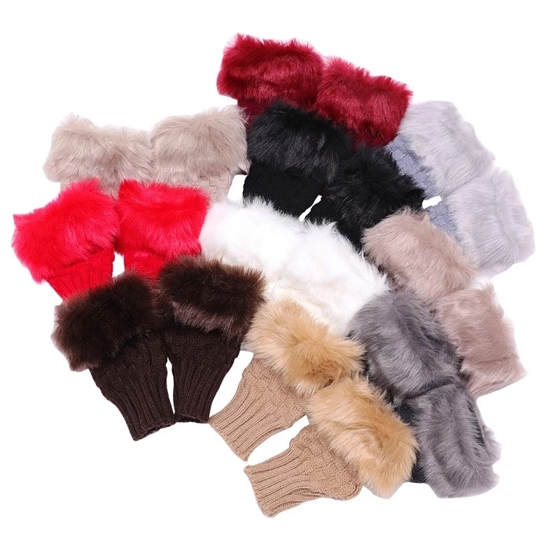 K1134 Women Winter Warm Gloves Wrist Woolen Knitted Mitten Women Fingerless Hand Wraps Gloves