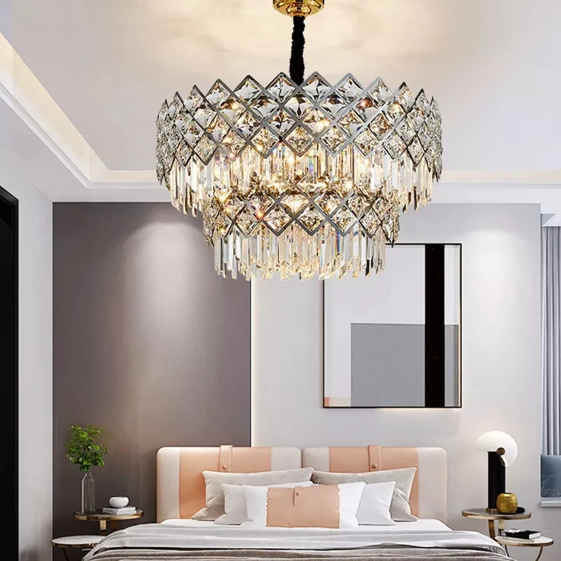 Modern Crystal Ceiling Lamp Nordic Minimalist Restaurant Pendant Wrought Iron Modern Pendant Light Luxury Crystal Chandelier