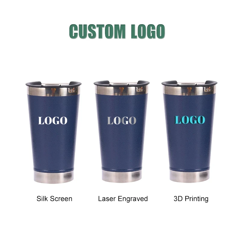 Wholesale Custom Logo Stainless Steel Double Walled 16oz Tumbler Cups Metal Cup Steel Vacuum Tumbler Beer Mug With Beer Opener