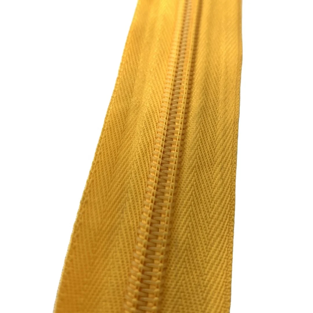 Wholesale Factory Price Custom 5# yellow Nylon Coil Zipper Long Chain Roll