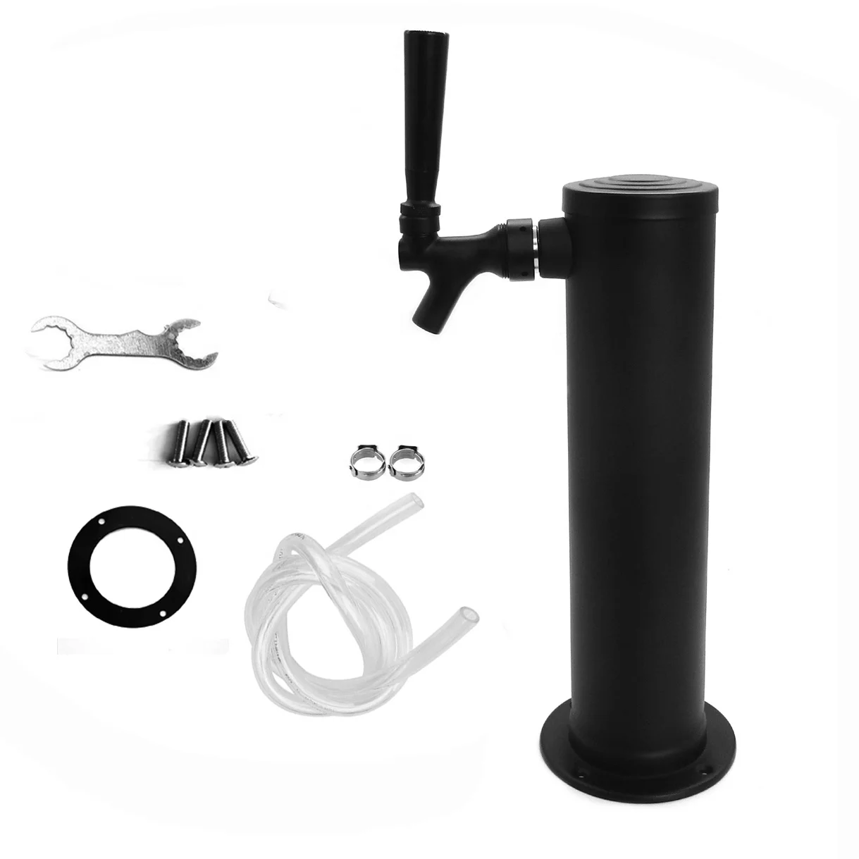 Food Grade Stainless Steel Drink Dispense Beer Faucet Tap Black Draft Beer Tower 3 Holes 12 Inch