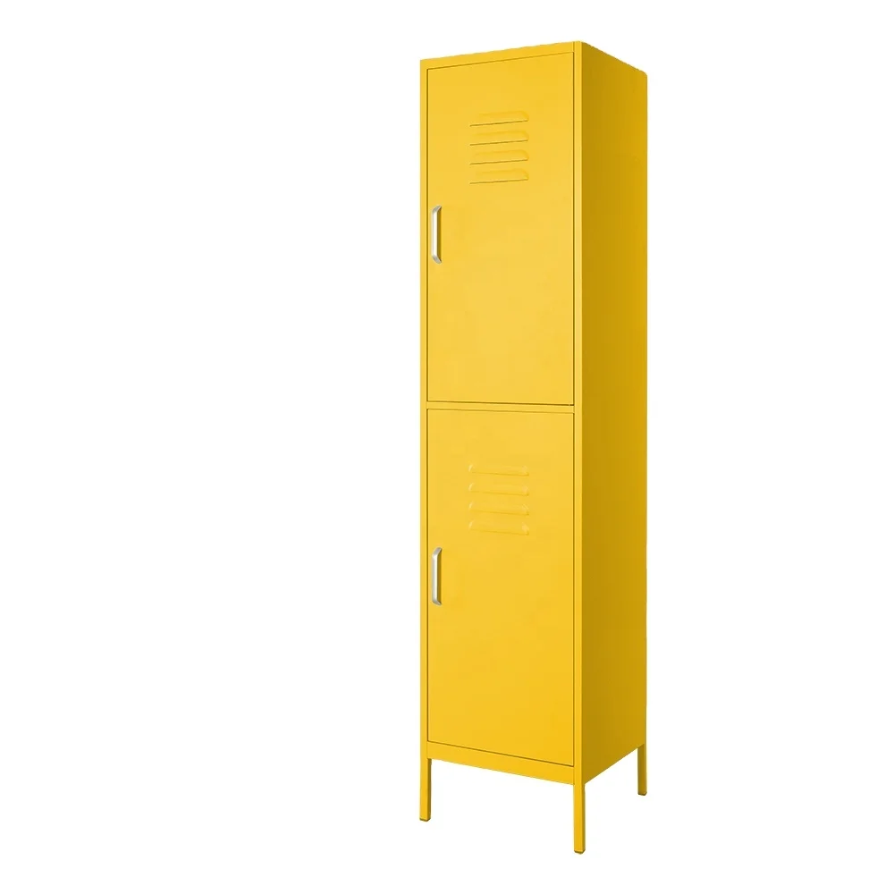 Factory supply high quality metal steel furniture storage 2 doors locker wardrobe for home using