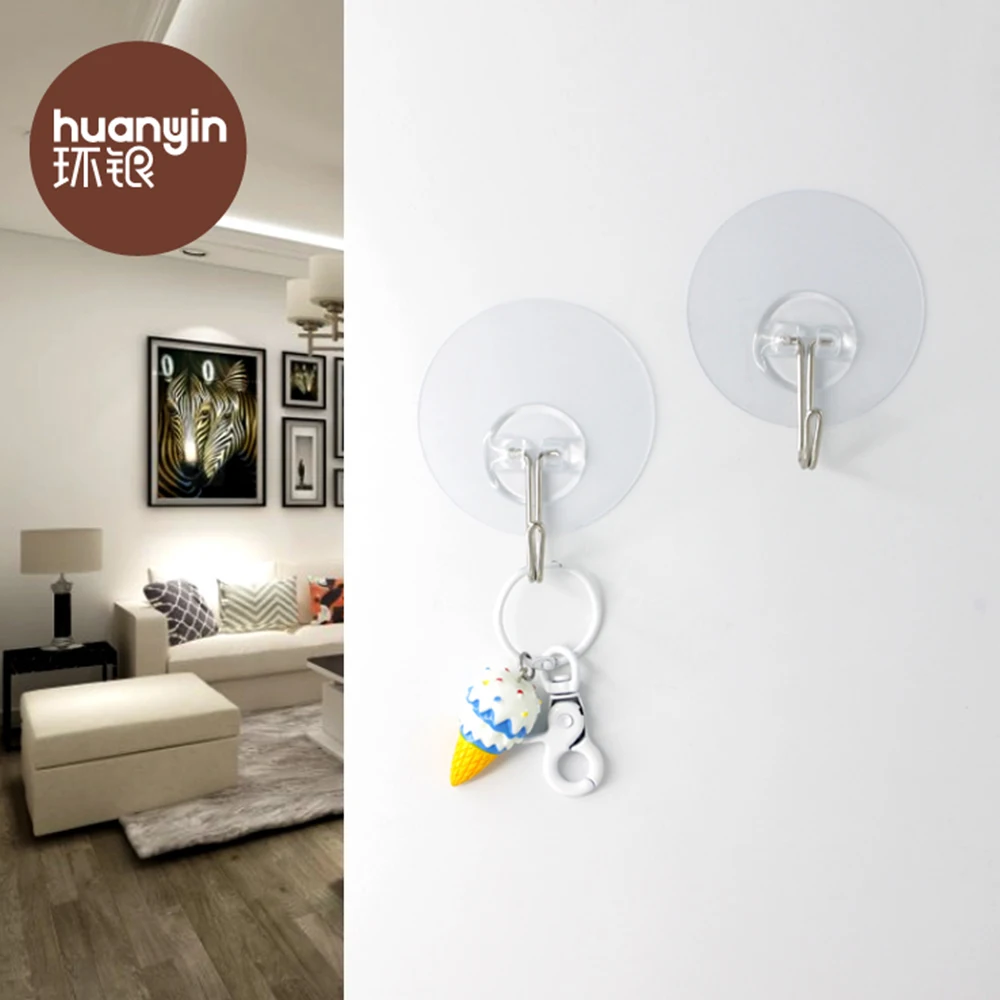 Transparent vacuum hanging hook supermarket plastic retail display wall hooks