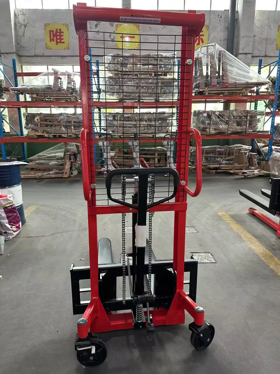 Economic Hand Stacker Factory Manual Forklift Adjustable Height 1 T 1.6m