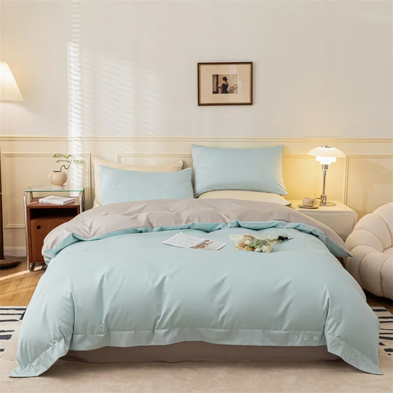 100% Microfiber High Quality Satin Bedding Set  duvet cover bed sheets 4pieces home bedding set